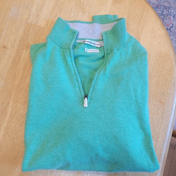 Peter Millar Other - Peter Millar Sweater Quarter Zip Cotton Cashmere Green Medium